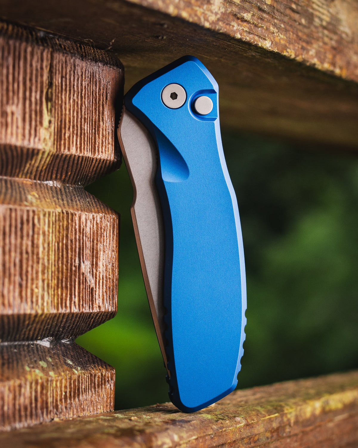 ProTech x Spartan Blades Pallas SB1101.Blue Auto - Blue Handles - Stonewash Magnacut Blade - Blasted Hardware