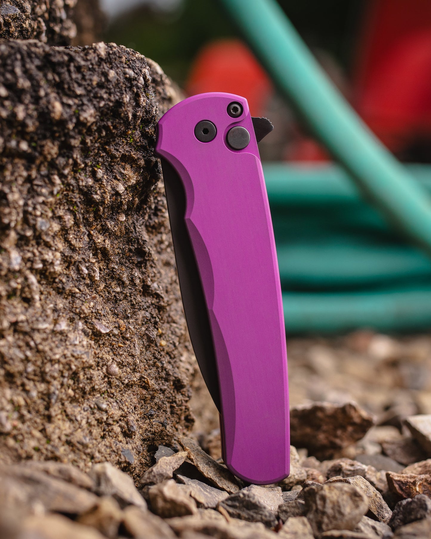 Pro-Tech 5303.Purple Malibu - Purple Handle - DLC Black Magnacut Wharncliffe Blade
