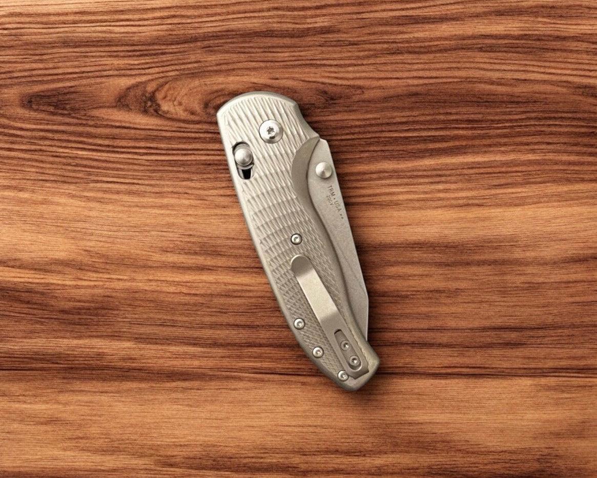 Three Rivers Mfg.-Three Rivers Mfg. (TRM) *2DOT* Titanium Shadow - Mike Irie Custom Hollow-Ground Blade-5-Urban Cutlery