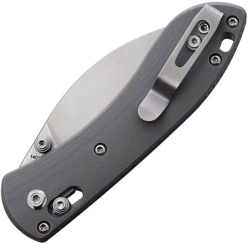 Vosteed-VOSTEED MINI NIGHTSHADE CROSSBAR - GRAY G10 HANDLE- 14C28N - VOSA0206-2-Urban Cutlery