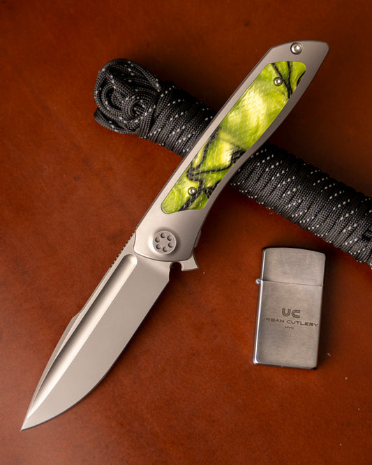 Sharp by Design T10 – Toxic Green Kirinite Inlay Handles