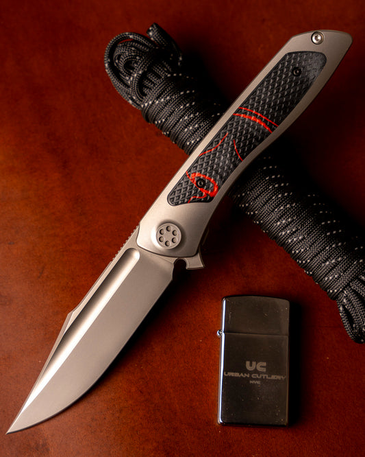 Sharp by Design T10 – Lava Flow Kirinite Inlay Handles - Harpoon Clip Point