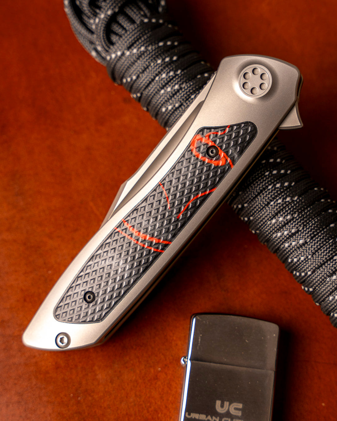 Sharp by Design T10 – Lava Flow Kirinite Inlay Handles - Harpoon Clip Point