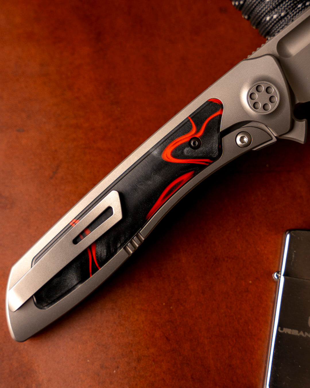 Sharp by Design T10 – Lava Flow Kirinite Inlay Handles - Drop Point