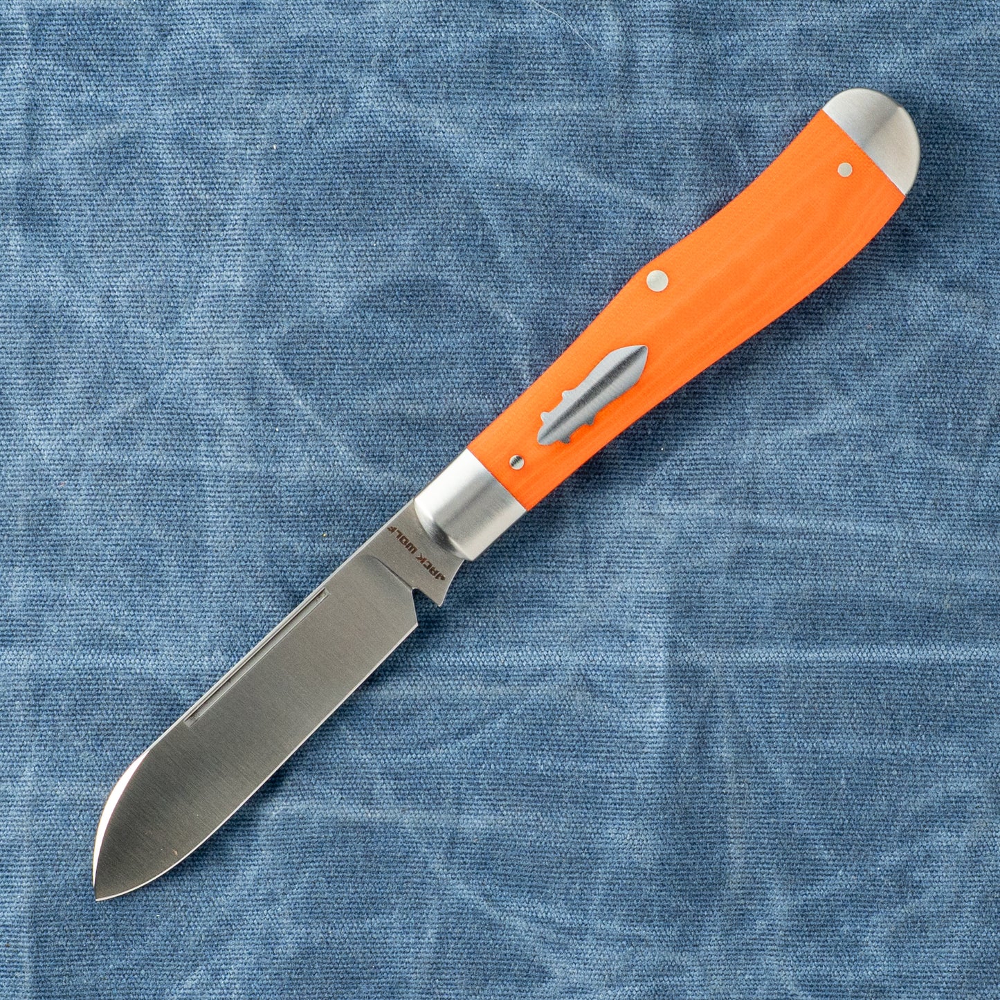 Jack Wolf Knives GATEWAY EUREKA - VIBE BENGAL ORANGE LINEN MICARTA - Available 8/21 @ 2PM EST!