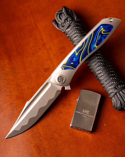 Sharp by Design T10 – Royal Pearl Kirinite Inlay Handles - Etched Blade