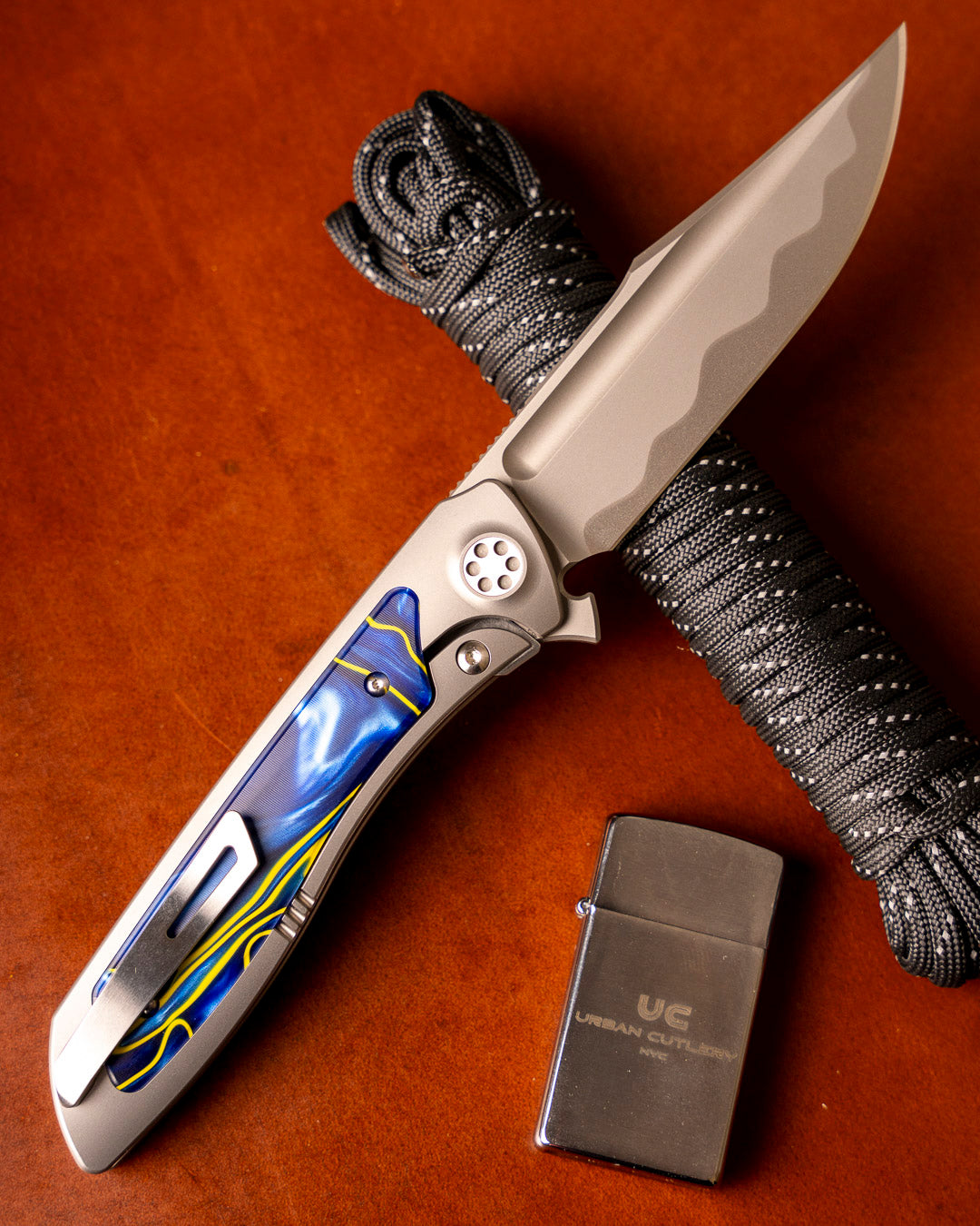 Sharp by Design T10 – Royal Pearl Kirinite Inlay Handles - Etched Blade