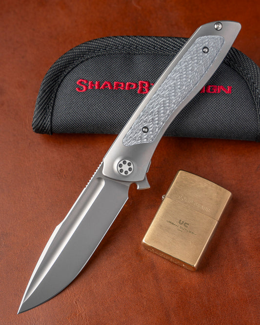 Sharp by Design T10 – Silver Twill Carbon Fiber Inlay Handles