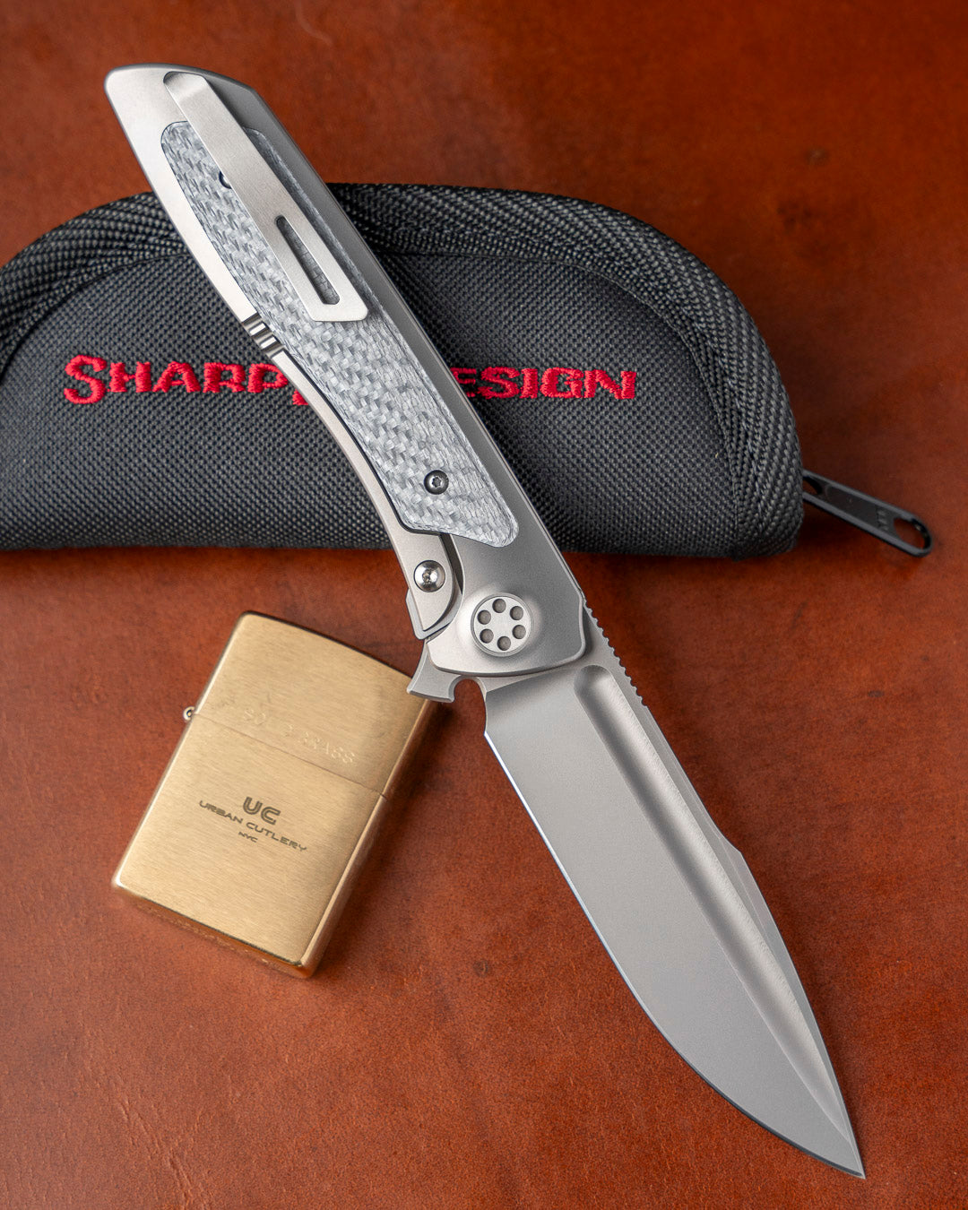 Sharp by Design T10 – Silver Twill Carbon Fiber Inlay Handles