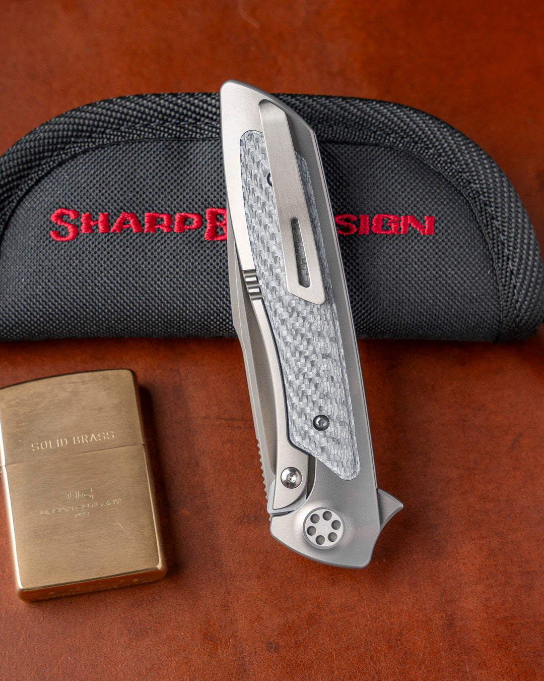 Sharp by Design T10 – Silver Twill Carbon Fiber Inlay Handles