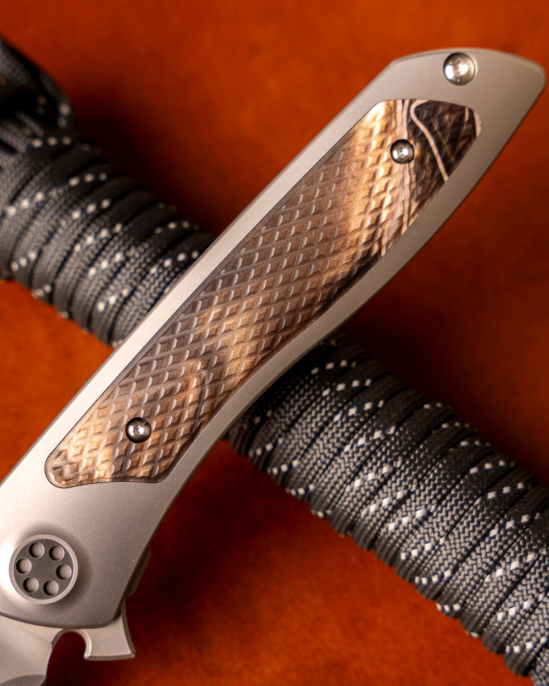Sharp by Design T10 – Desert Camo Kirinite Inlay Handles - Etched & Slotted Blade