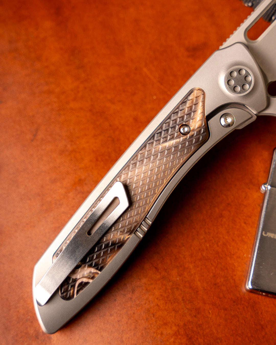 Sharp by Design T10 – Desert Camo Kirinite Inlay Handles - Etched & Slotted Blade