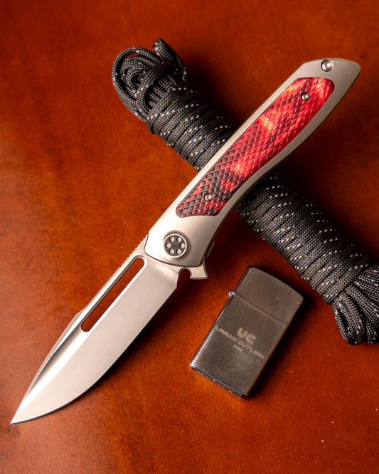 Sharp by Design T10 – Red Velvet Kirinite Inlay Handles - Slotted Blade