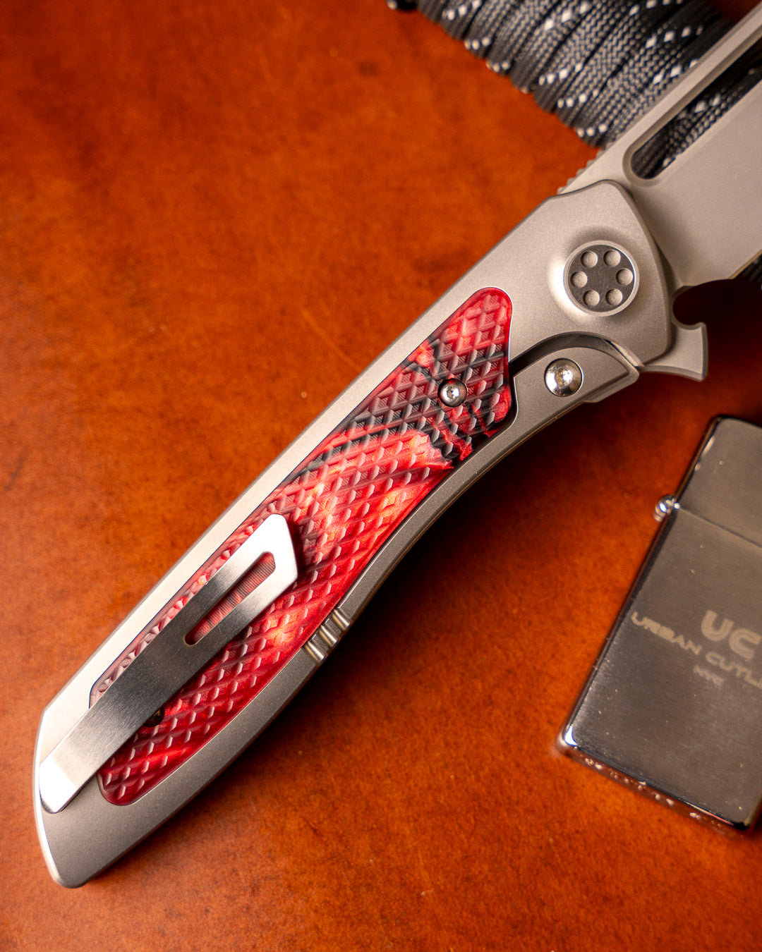 Sharp by Design T10 – Red Velvet Kirinite Inlay Handles - Slotted Blade