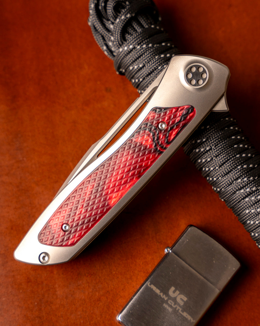 Sharp by Design T10 – Red Velvet Kirinite Inlay Handles - Slotted Blade