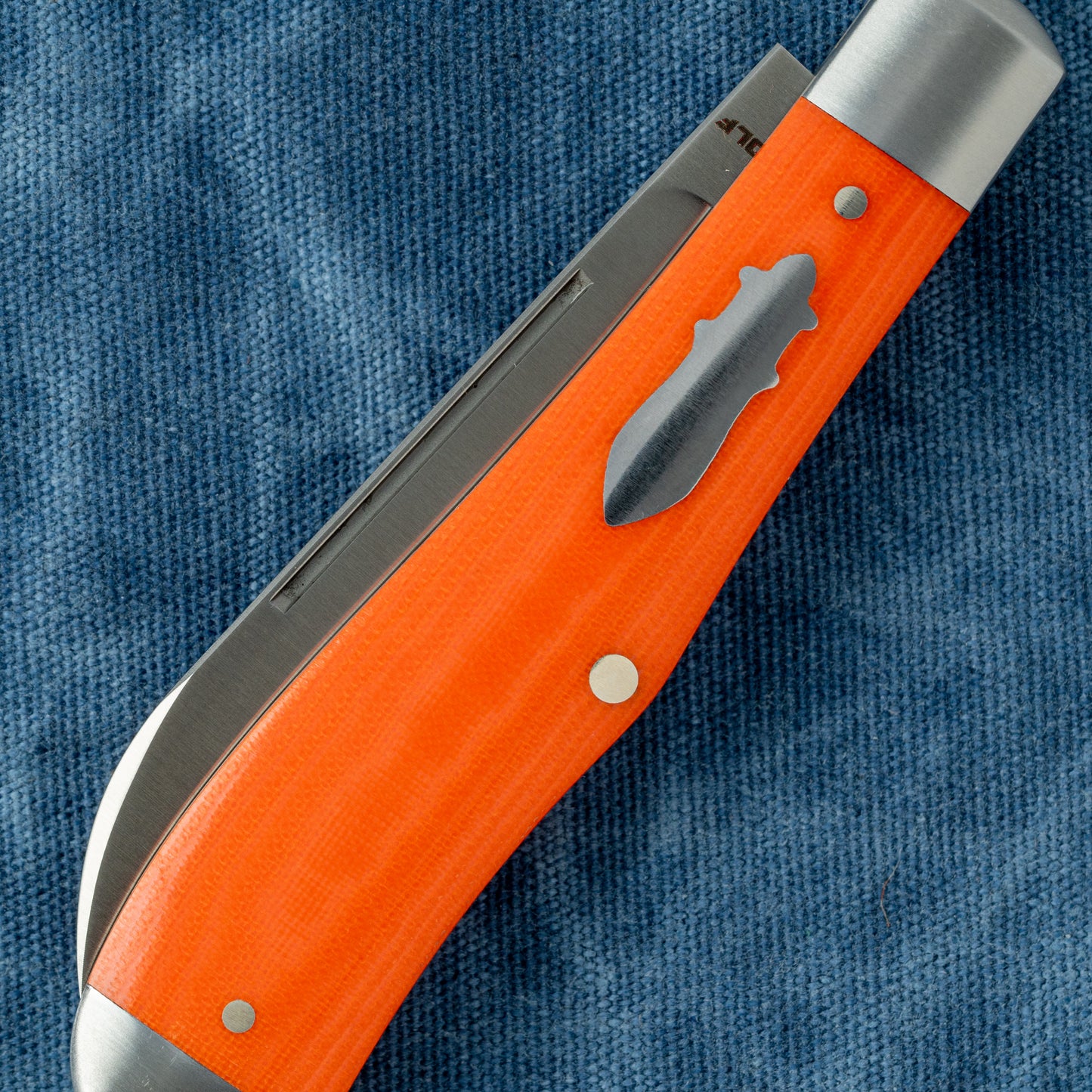 Jack Wolf Knives GATEWAY EUREKA - VIBE BENGAL ORANGE LINEN MICARTA - Available 8/21 @ 2PM EST!