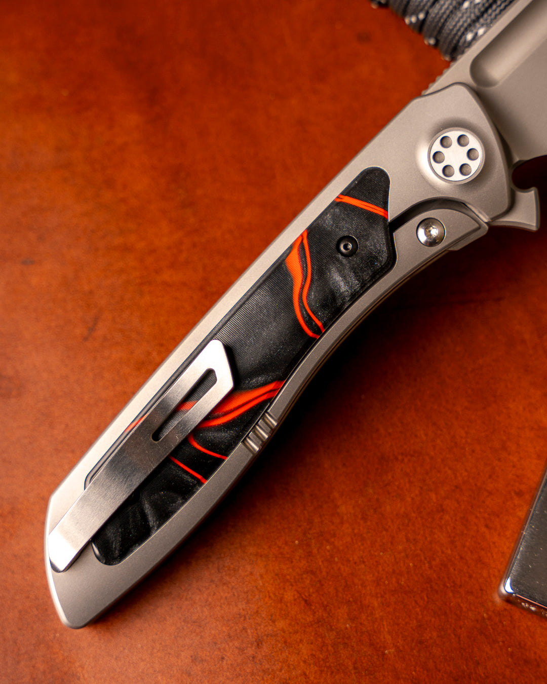 Sharp by Design T10 – Lava Flow Kirinite Inlay Handles - Etched Blade