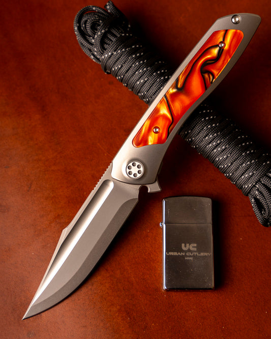Sharp by Design T10 – Bengal Tiger Kirinite Inlay Handles - Etched Blade