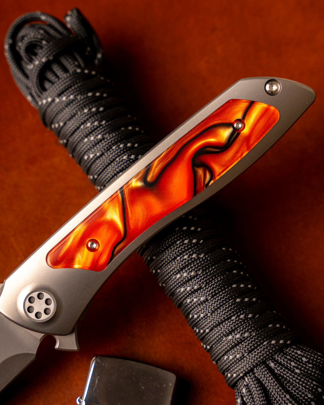 Sharp by Design T10 – Bengal Tiger Kirinite Inlay Handles - Etched Blade