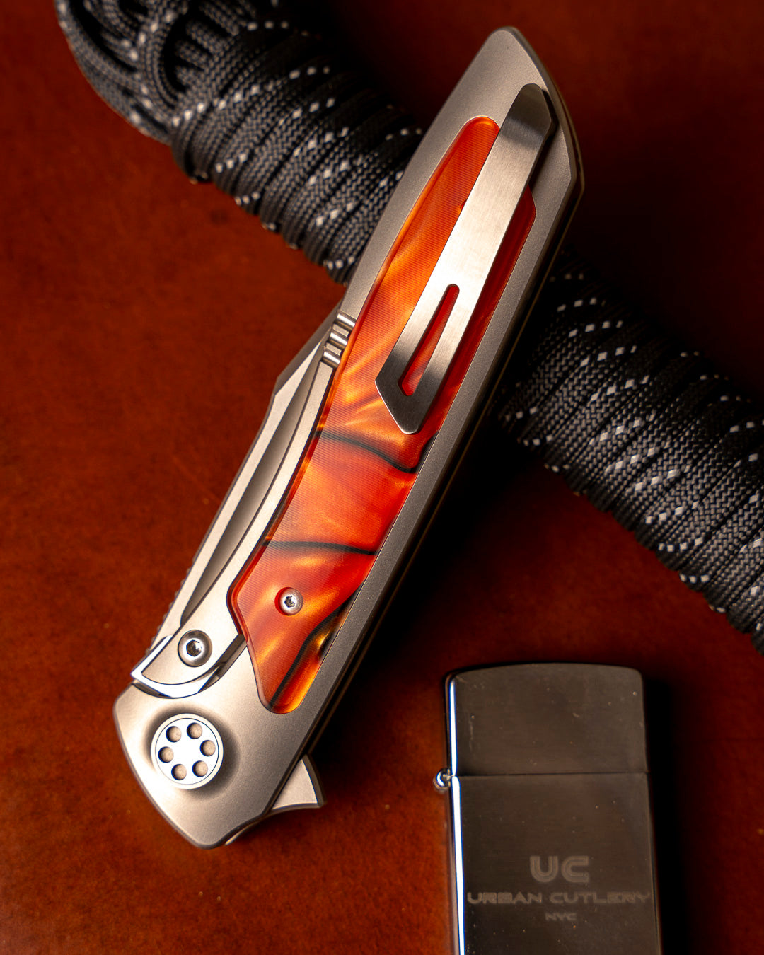 Sharp by Design T10 – Bengal Tiger Kirinite Inlay Handles - Etched Blade