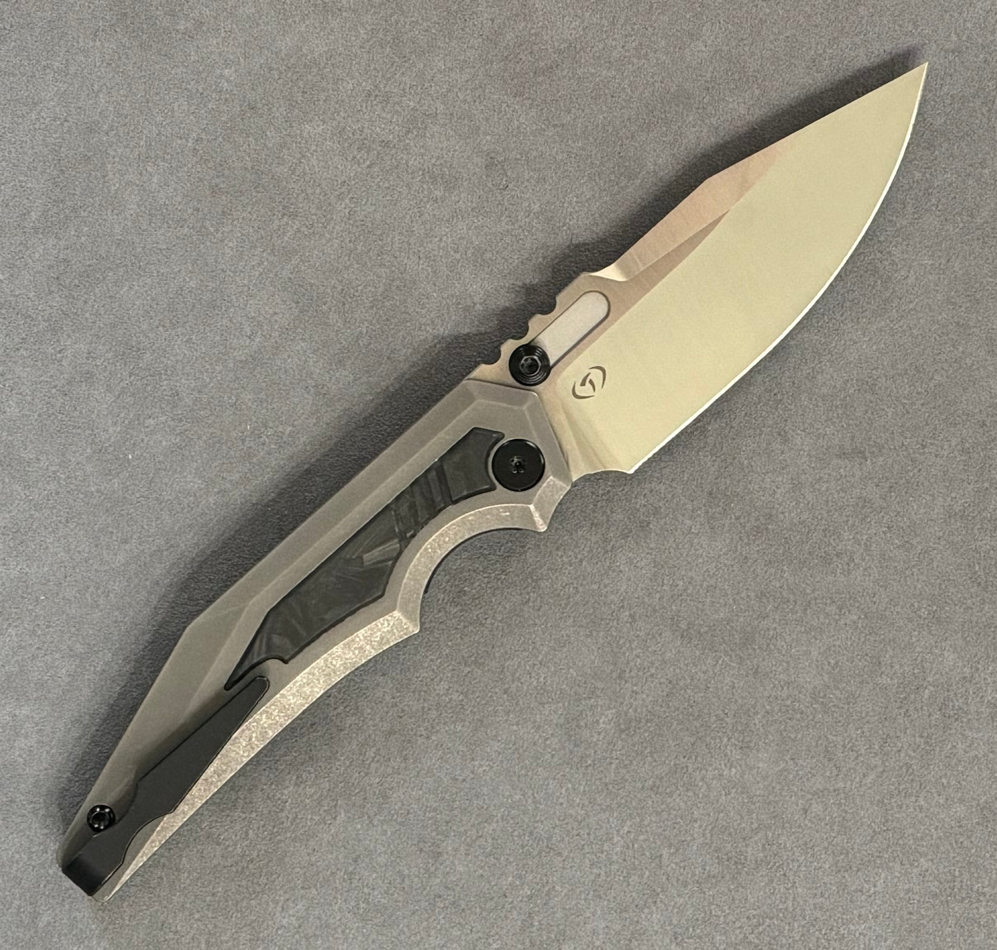 Arcane Design-Arcane Design Preytheon Titanium with Glow Carbon Fiber\20CV Satin Clip Point - Brand New-2-Urban Cutlery