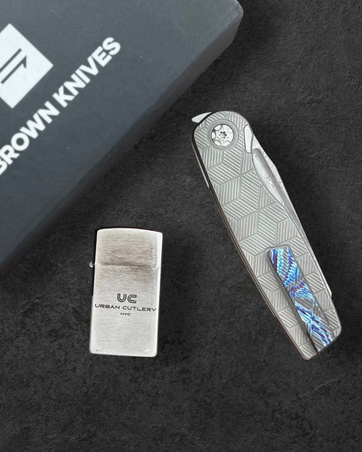 Brown Knives-Brown Knives Cortex XL #790 - Damasteel & Black Timascus-4-Urban Cutlery