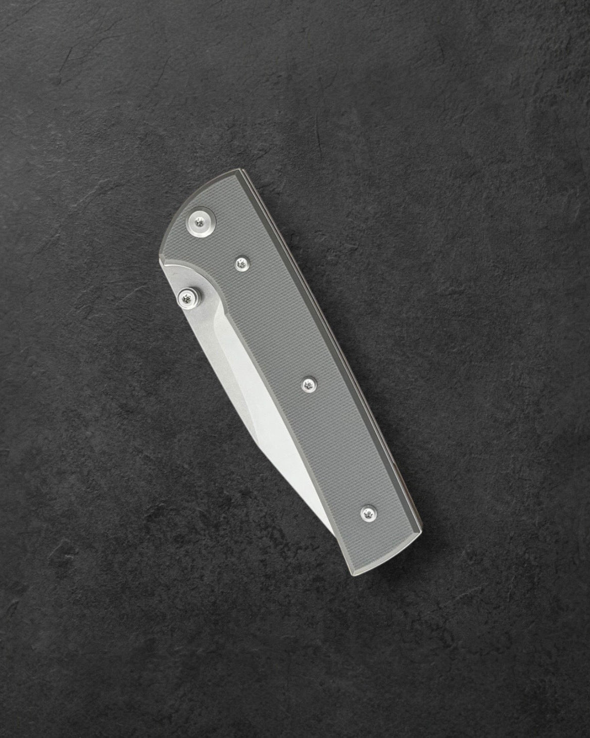 Chaves Knives-Chaves Knives Exclusive Blue Label Scapegoat 229 - Charcoal Grey Handles - Belt Satin Elmax Spearpoint Blade-3-Urban Cutlery