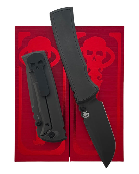 Chaves Knives-Chaves Knives Magnetic Inlay Integral Redencion 229 Frame Lock - Grey PVD Titanium Handles w/ Magnetic Inlay - Grey PVD M390 Drop Point Blade-1-Urban Cutlery