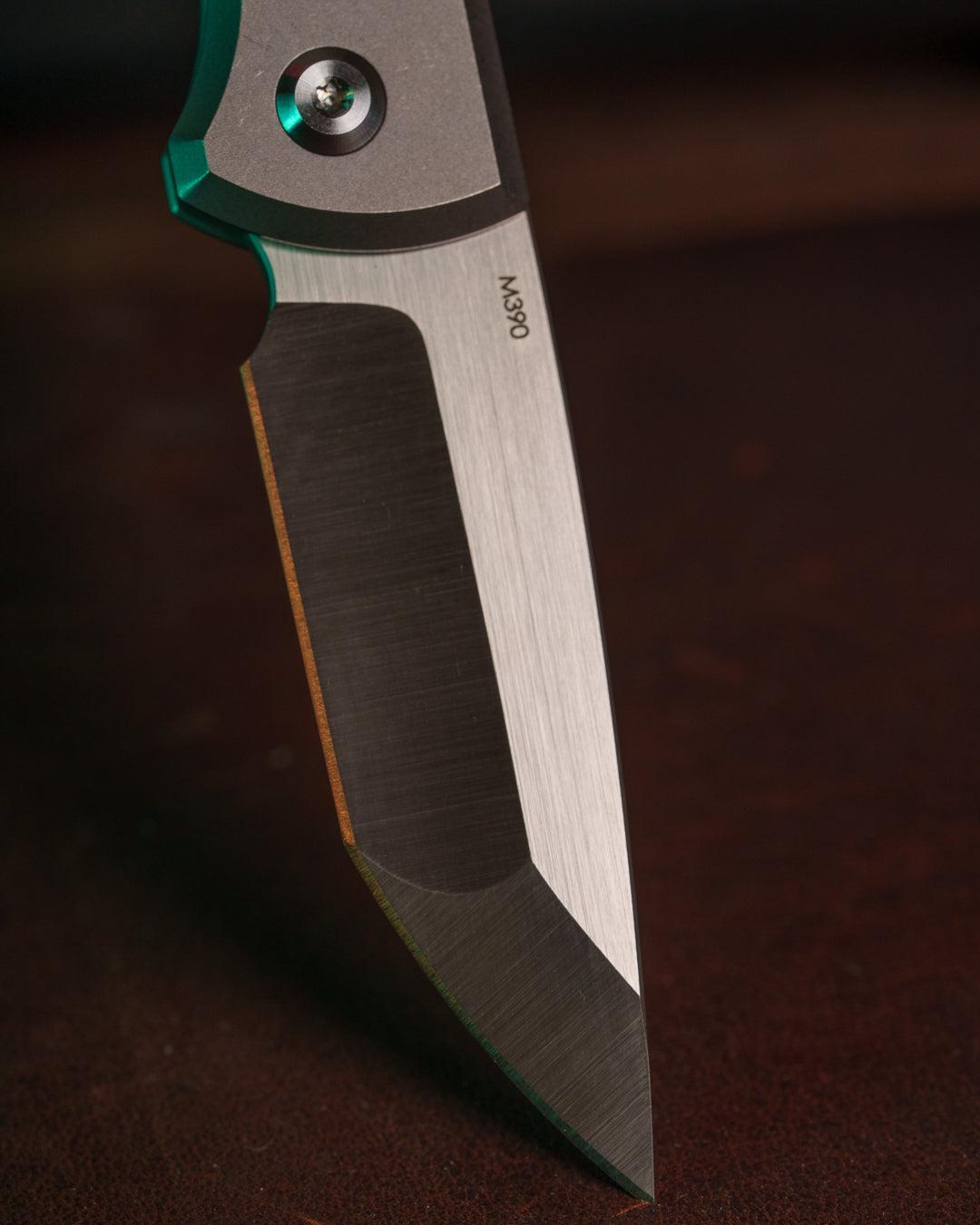 Chaves Knives-Chaves Knives Redencion Slip Joint - Titanium w/ Copper Inlay Handles - Belt Satin M390 Tanto Blade-3-Urban Cutlery