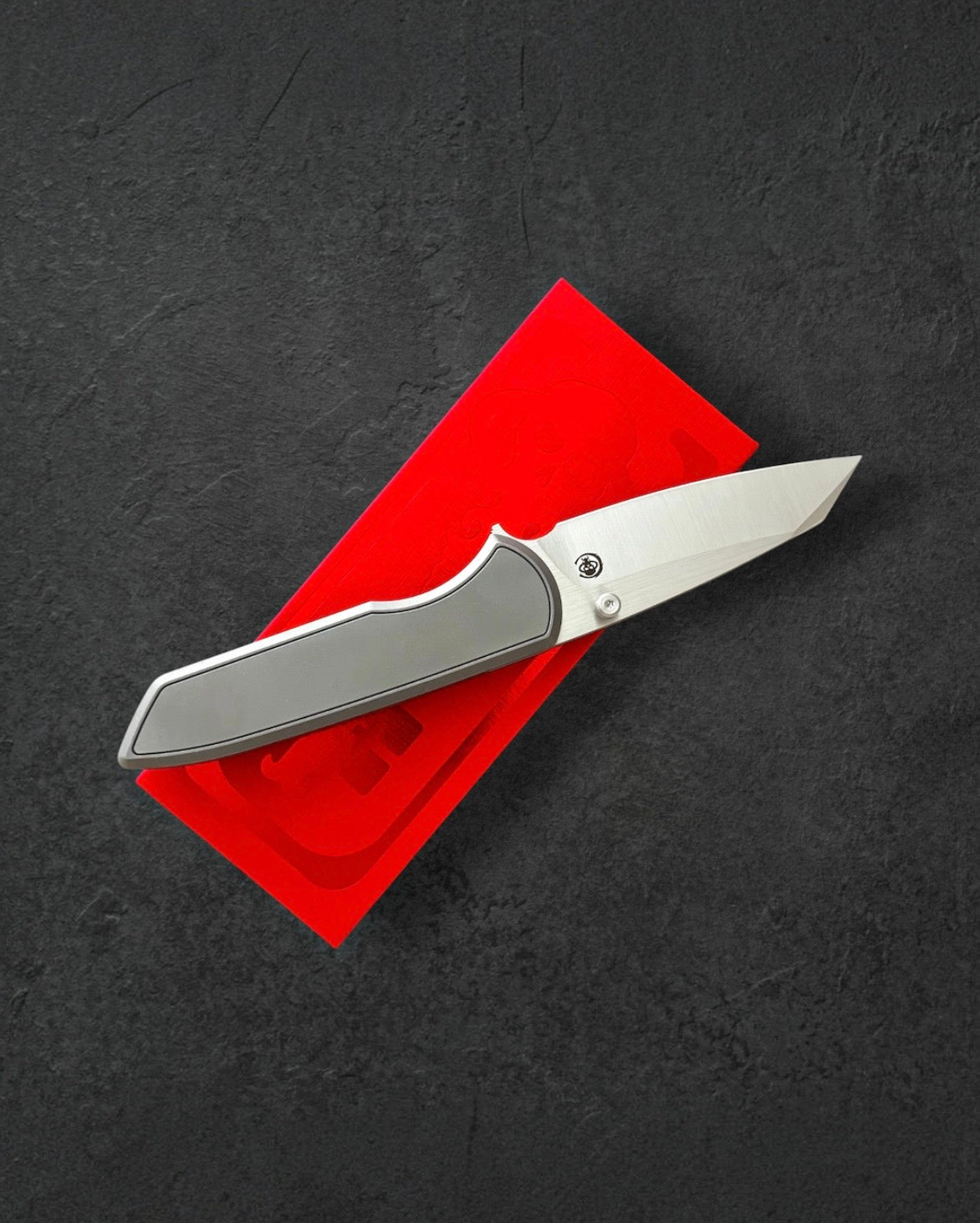 Chaves Knives-Chaves Knives x Brad Blount - Arrestor 229 Integral - Stonewash Titanium Handles - Belt Satin M390 Sheepsfoot Blade-2-Urban Cutlery