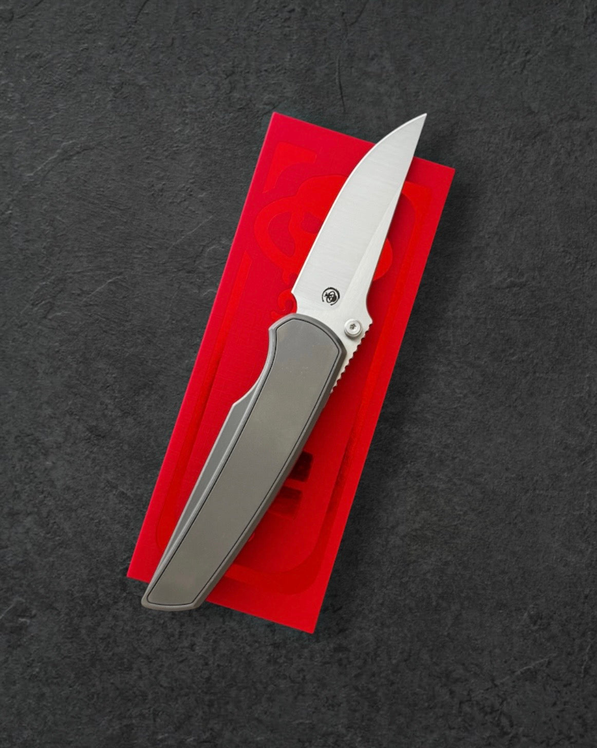 Chaves Knives-Chaves Knives x Jake McCoy - Disciple Street Integral - Stonewash Titanium Handles - Belt Satin M390 Drop Point Blade-1-Urban Cutlery