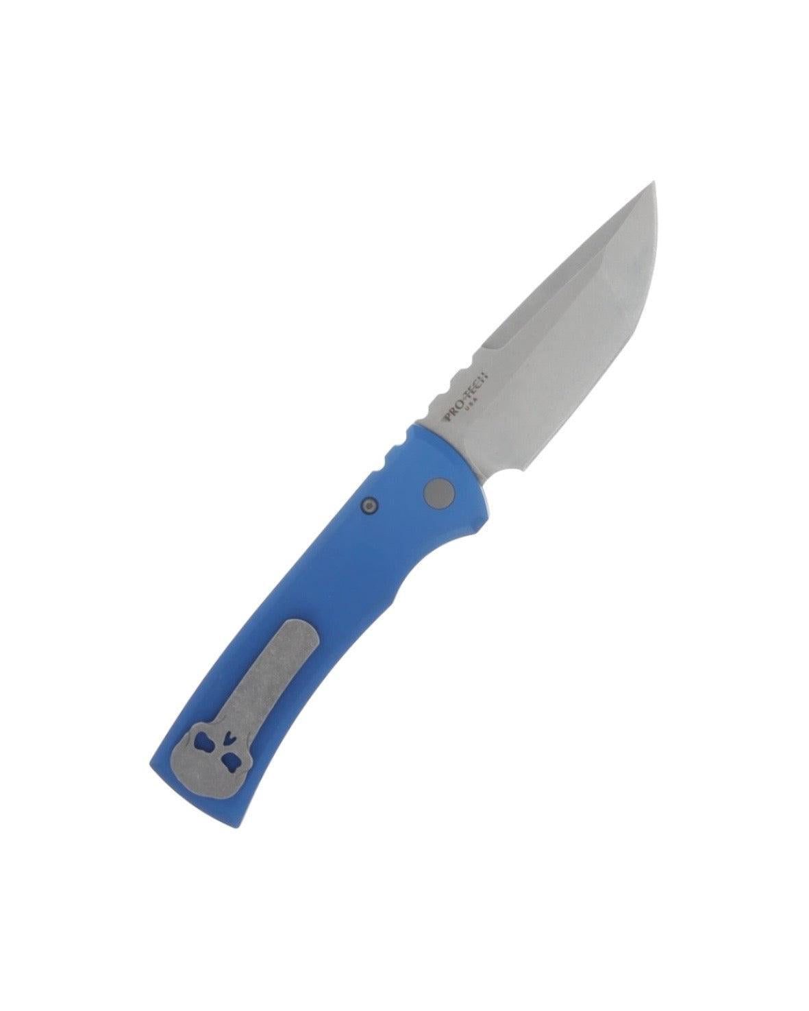 Chaves Knives-Chaves x Pro-Tech 229 Redencion Auto - Blue Handles - Stonewash S35vn Tanto Blade-3-Urban Cutlery