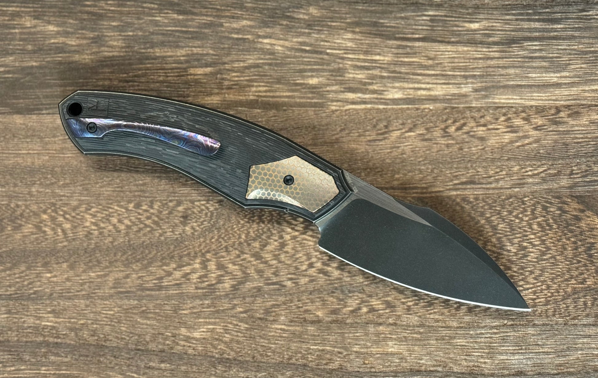 Custom Knife Factory-Custom Knife Factory Davless Carbon Fiber & Superconductor w/ Two Tone Blackwash-2-Urban Cutlery