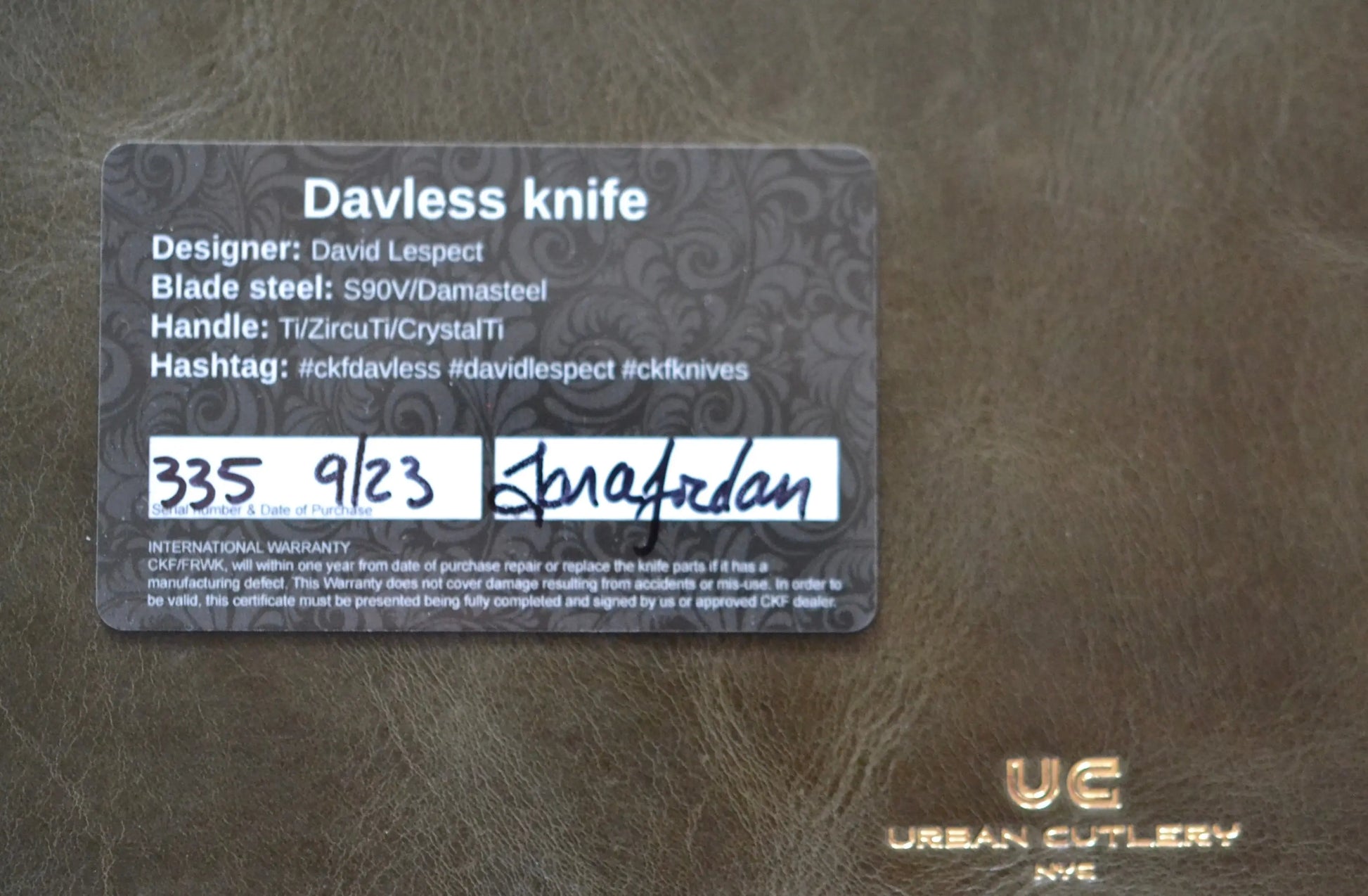 Custom Knife Factory-Custom Knife Factory Davless Carbon Fiber & Superconductor w/ Two Tone Blackwash-6-Urban Cutlery