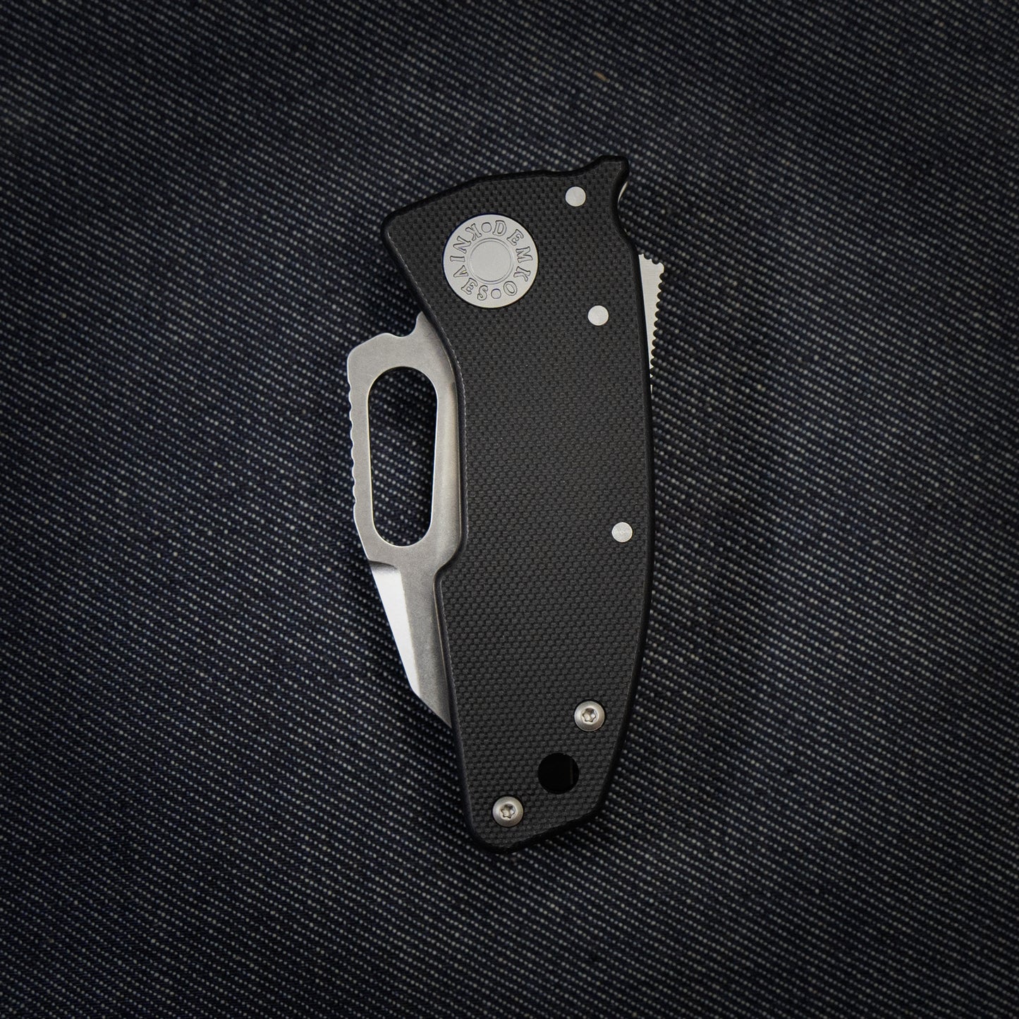 Demko Knives-Demko Knives Nano-Shark - Black G10 Handles - Stonewashed 20CV Shark Foot Blade-6-Urban Cutlery