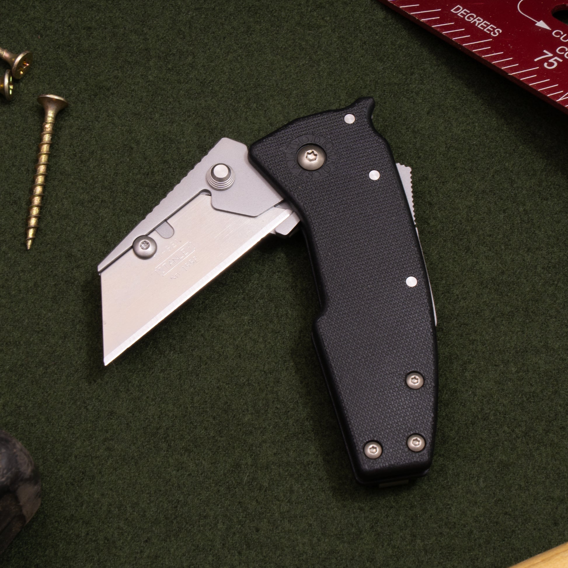 Demko Knives-Demko Knives Razor-Shark - Black GRN Handles - Utility Razor-2-Urban Cutlery