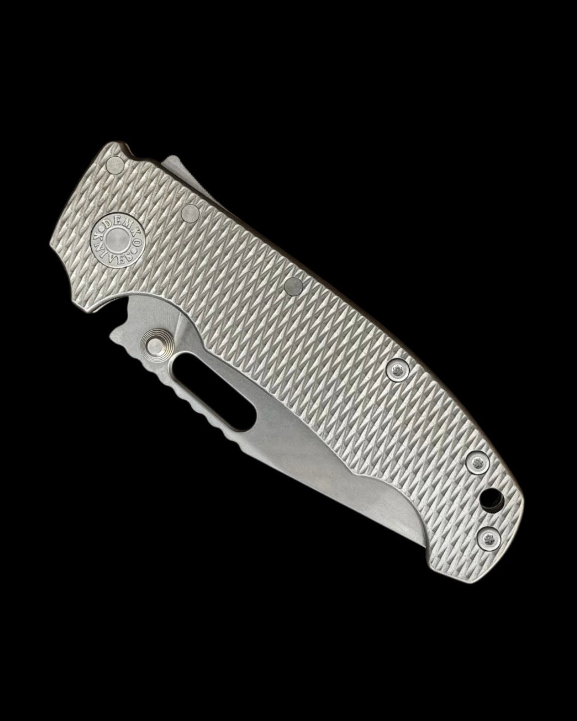 Demko Knives-Demko Knives USA AD20I Slim - K1 Textured Titanium Handles - Nitro-X7 Clip Point Blade-3-Urban Cutlery