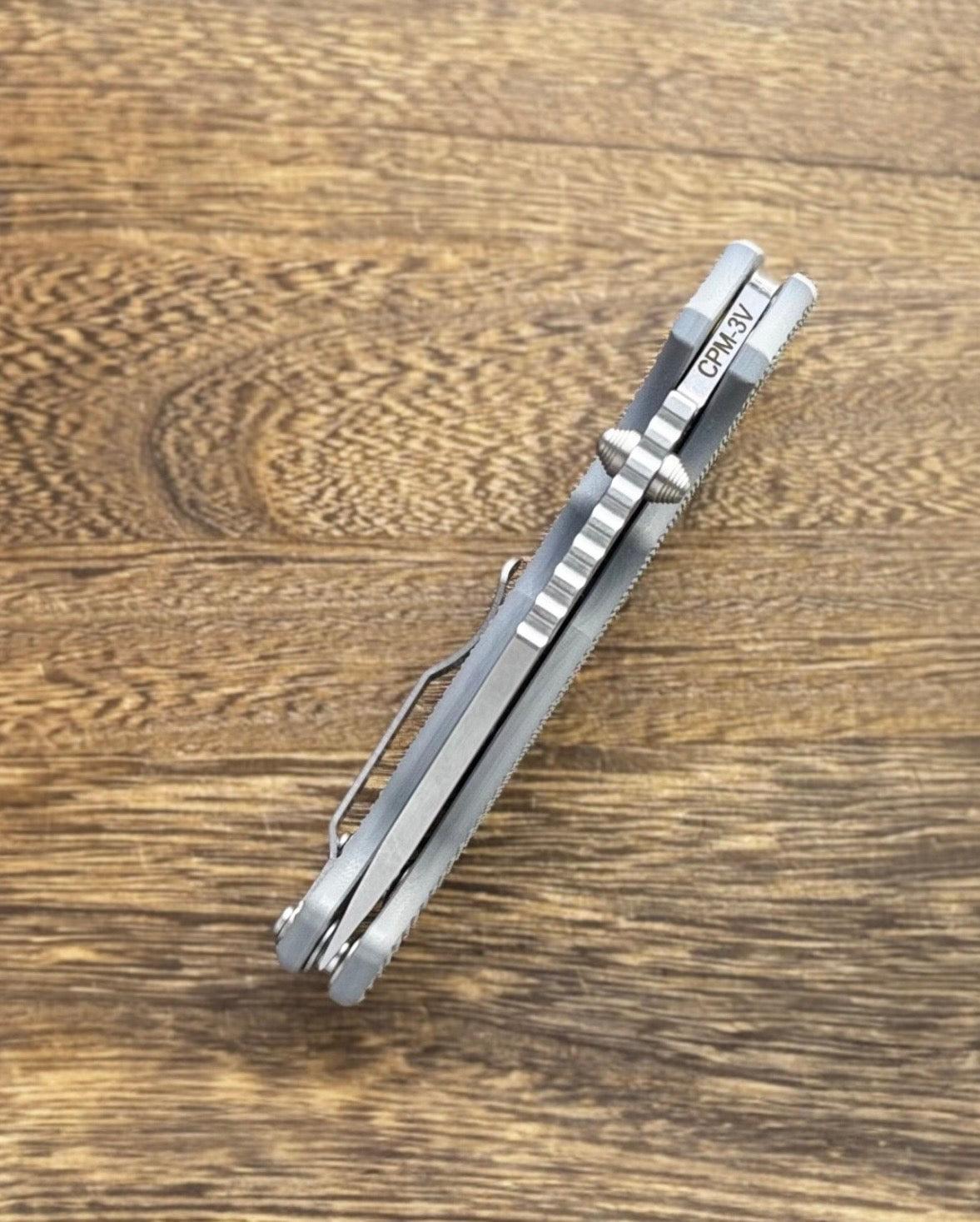 Demko Knives-Demko Knives USA MGAD20 - Grey G10 Handles - 3V Clip Point Blade-4-Urban Cutlery