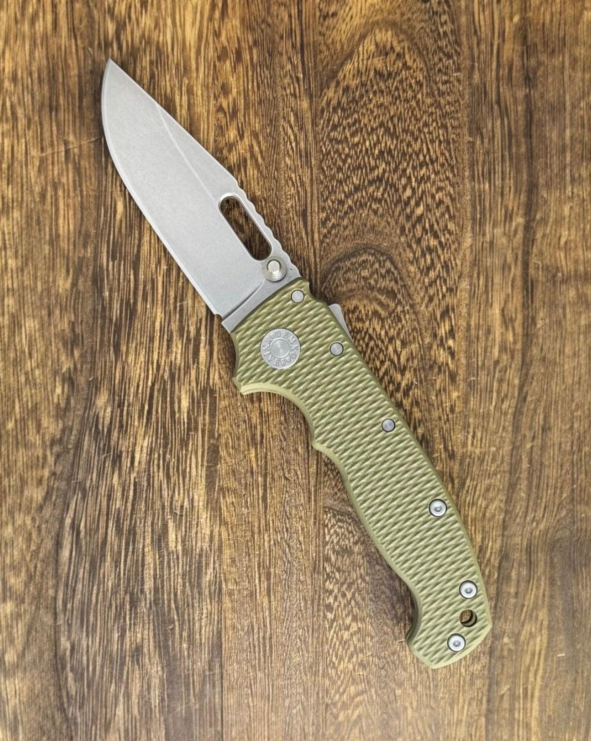 Demko Knives-Demko Knives USA MGAD20 - OD Green G10 Handles - 3V Clip Point Blade-1-Urban Cutlery