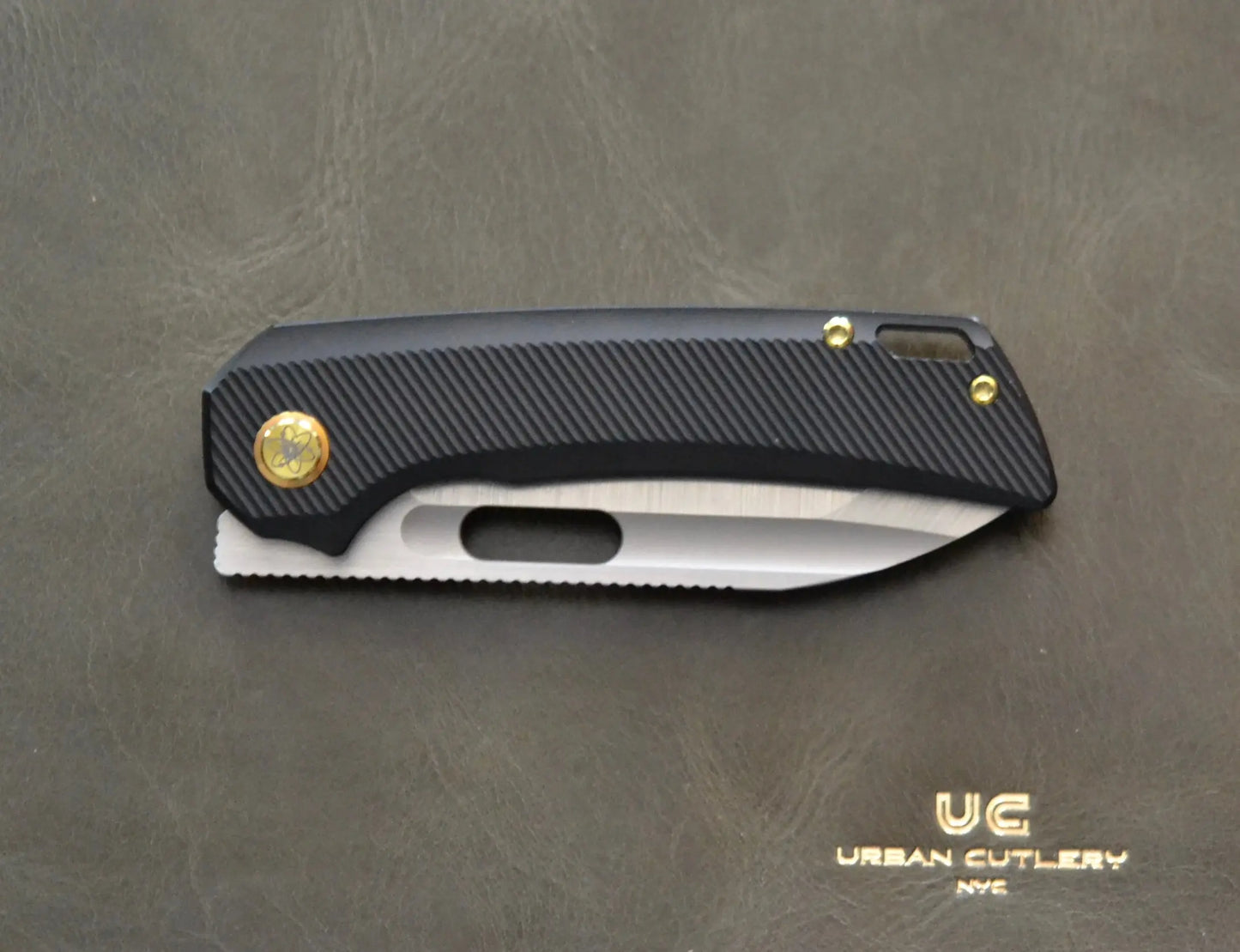 EMP EDC-EMP EDC Relative 3.4" Elmax Drop Point Satin Finish Milled Titanium Bronze #045 - Brand New-3-Urban Cutlery