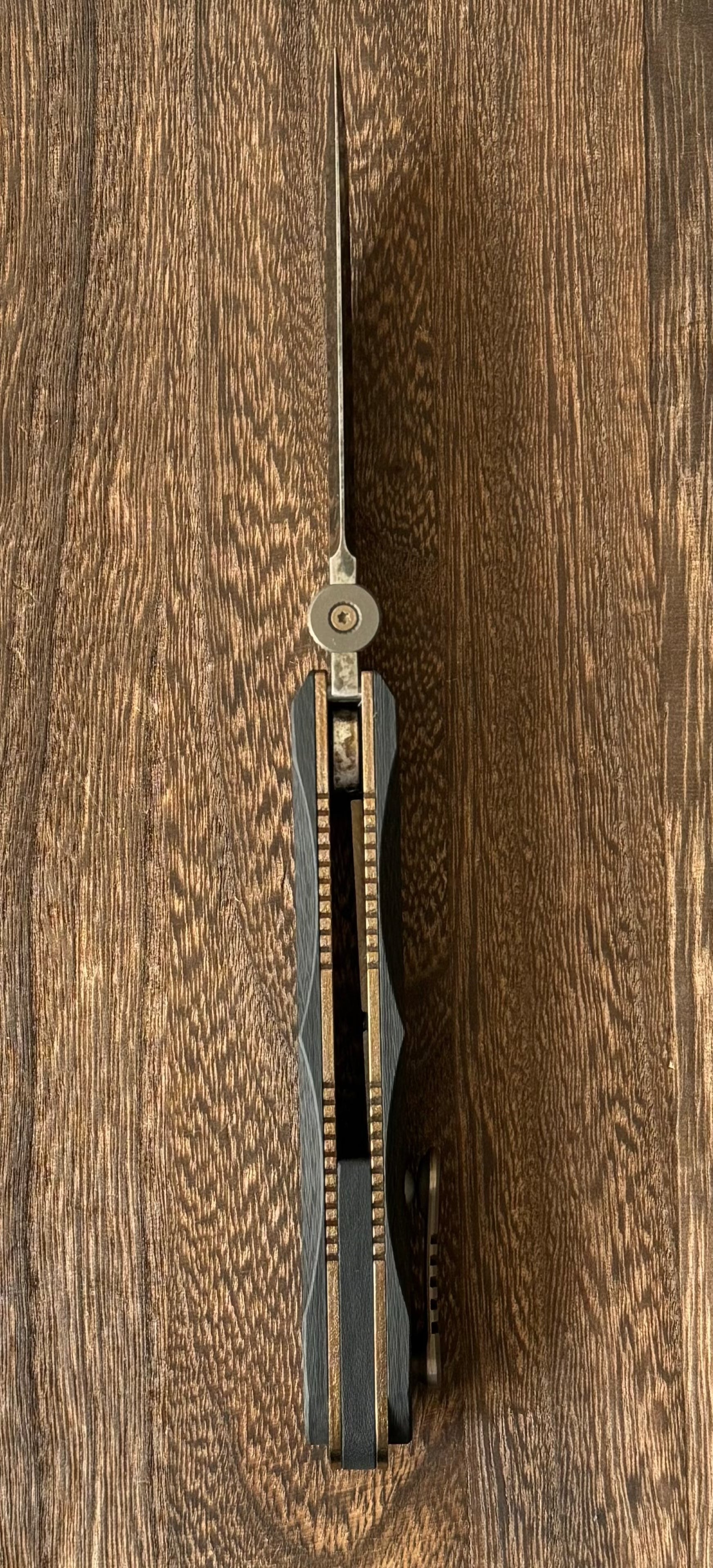 Elishewitz Custom Knives-Elishewitz Custom Knives EK Commando folder - Antique finish blade - Carbon fiber scales - Liner lock-9-Urban Cutlery