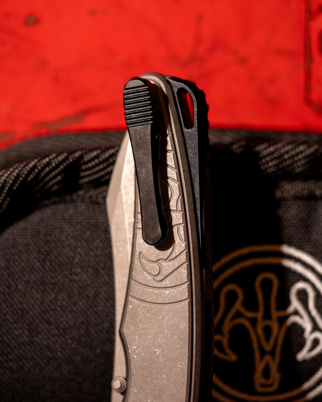 Hawk Knives-Hawk Knives Talon - DLC Titanium Frame, Tumbled Titanium Overlay - Tumbled M390 Blade-5-Urban Cutlery