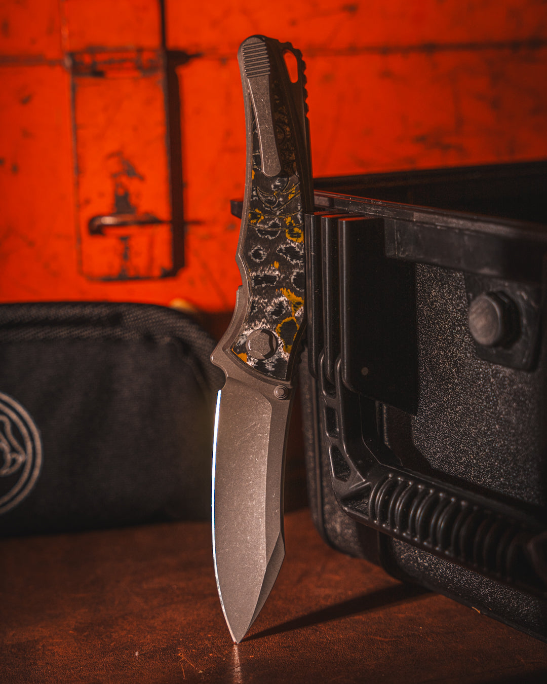 Hawk Knives-Hawk Knives Talon - Giants CamoCarbon Handle Inlay - Tumbled M390 Blade-6-Urban Cutlery