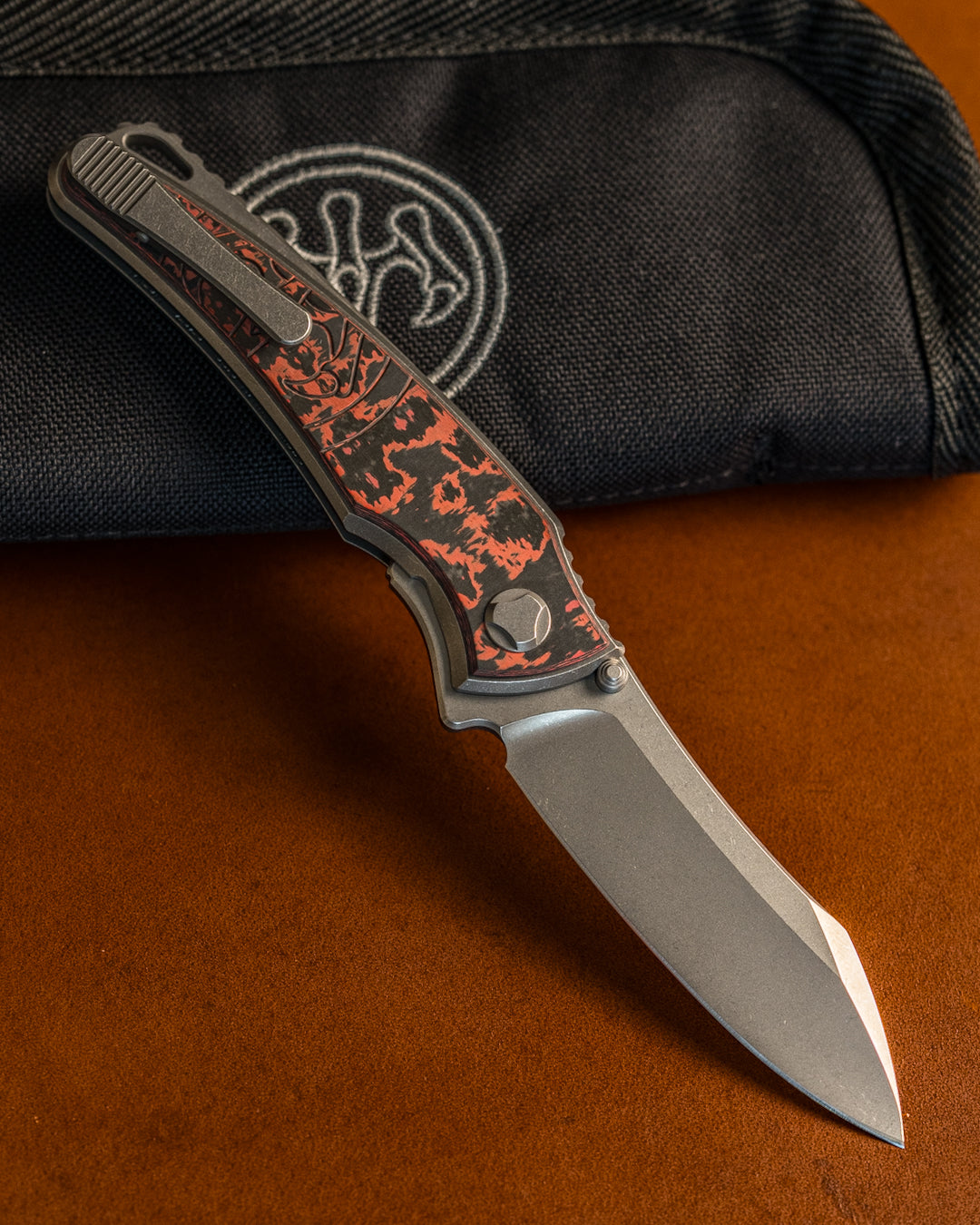 Hawk Knives-Hawk Knives Talon - Lava Fat Carbon Handle Inlay - Brightwashed M390 Blade-2-Urban Cutlery