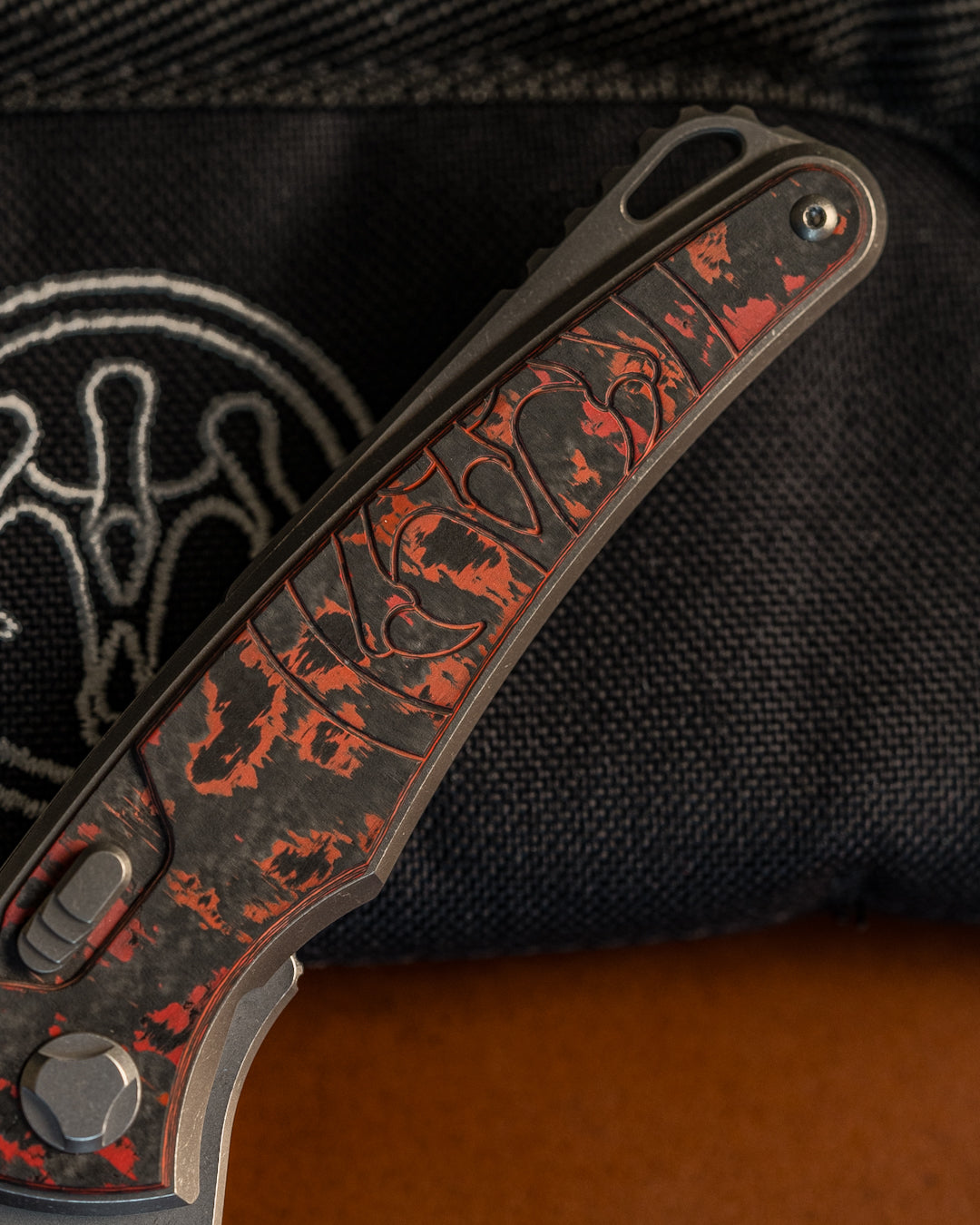 Hawk Knives-Hawk Knives Talon - Lava Fat Carbon Handle Inlay - Brightwashed M390 Blade-3-Urban Cutlery