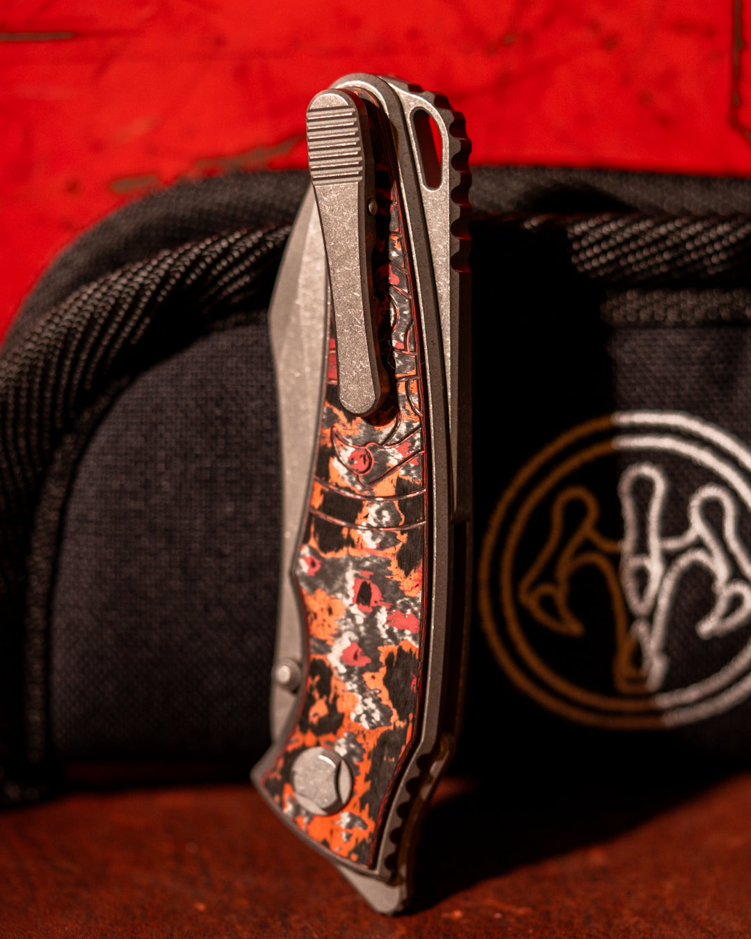 Hawk Knives-Hawk Knives Talon - Mars Valley Fat Carbon Handle Inlay - Tumbled M390 Blade-4-Urban Cutlery