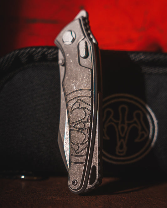 Hawk Knives-Hawk Knives Talon - Titanium - Tumbled M390 Blade-1-Urban Cutlery