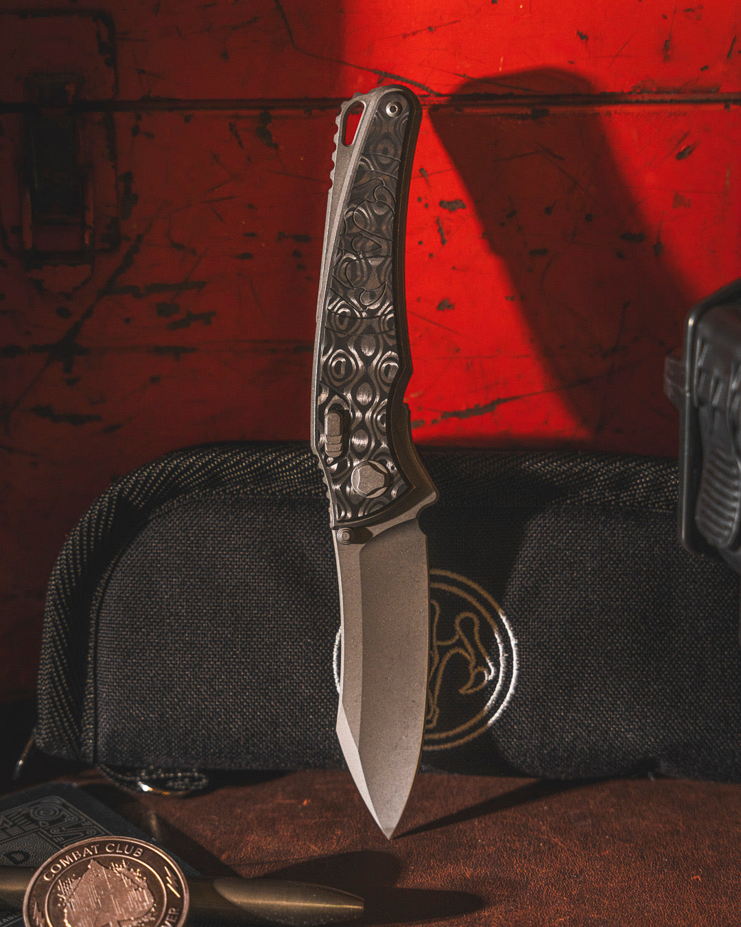Hawk Knives-Hawk Knives Talon - Uni Black Fat Carbon Handle Inlay - Tumbled M390 Blade-2-Urban Cutlery