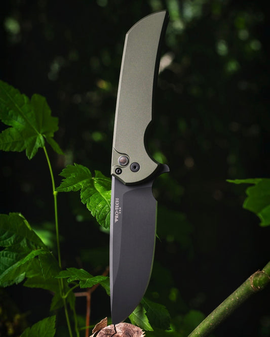 Pro-Tech Mordax (MX103.LTD.Green) - Green Handle - DLC Black Magnacut Blade - DLC Black Mini Deep Carry Clip