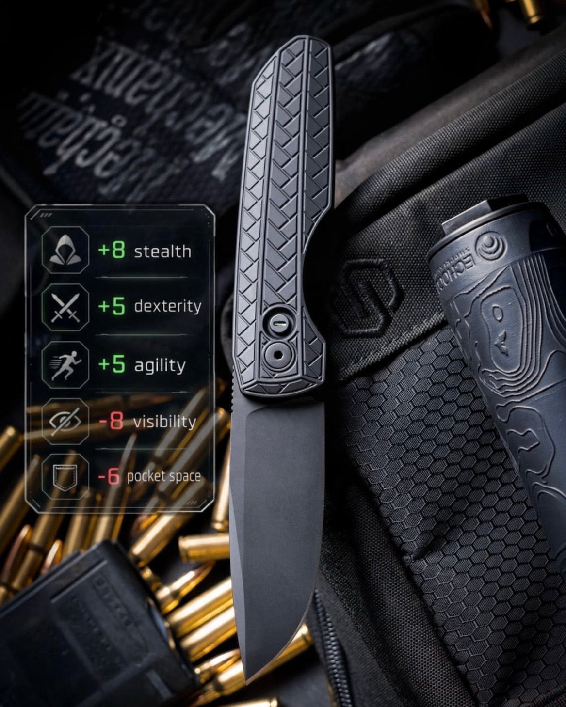 Pro-Tech VERO2106.MM.OP Blade Show West 2026 Exclusive Vero Synapse 2 OPERATOR EDITION Auto - Black Herringbone Textured Handle - Sterile DLC Black MAGNAMAX Blade - Tritium Button - DLC Black Clip